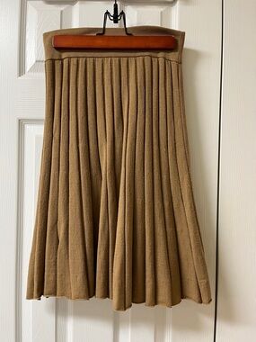 J.Crew pleated A-line merino wool midi skirt